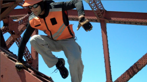 Danger Man jumping from the Broadway Bridge